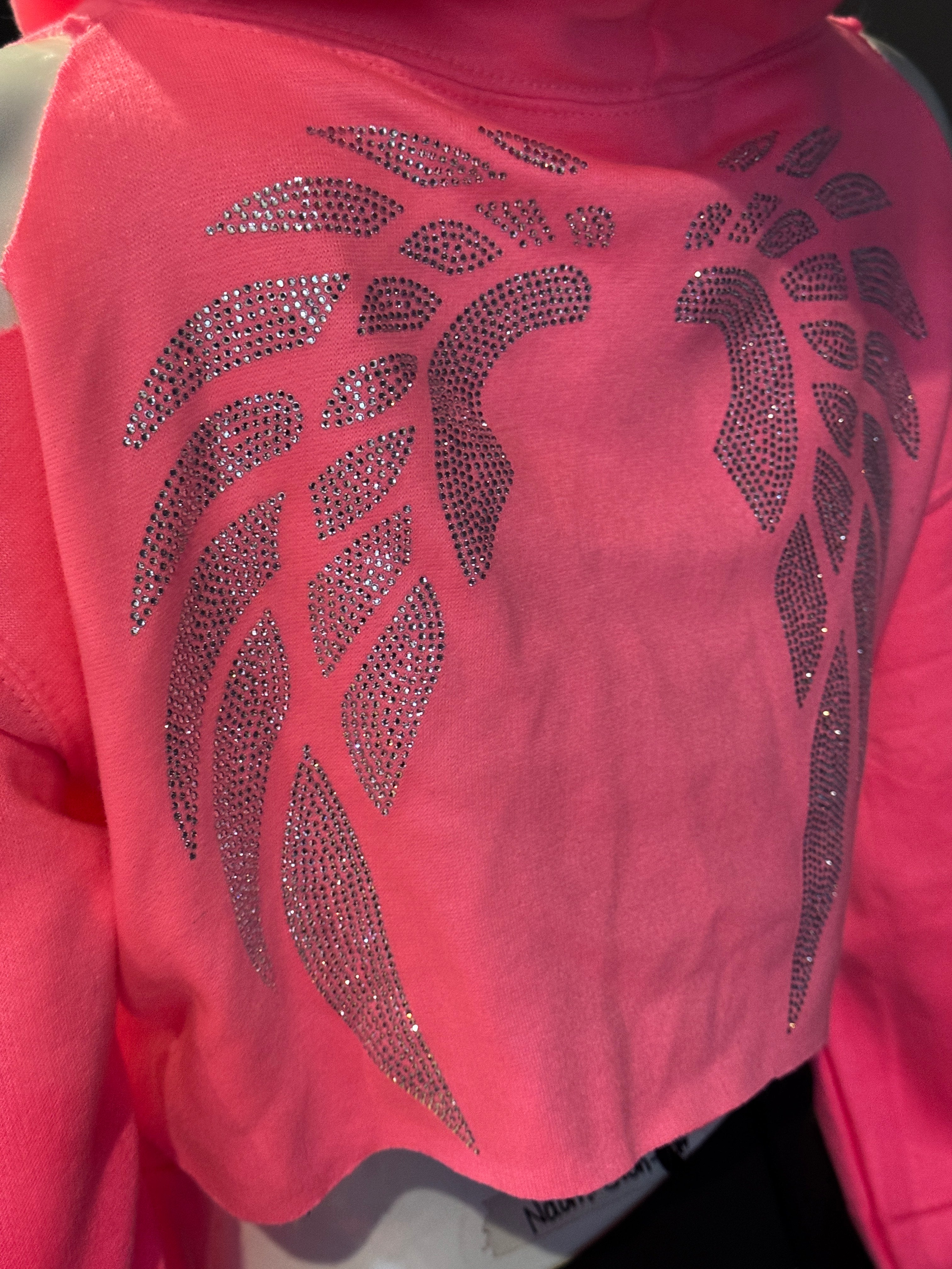 Get'em ProSeries Pink Crush  with Rhinestones Cropped Top Hoodie