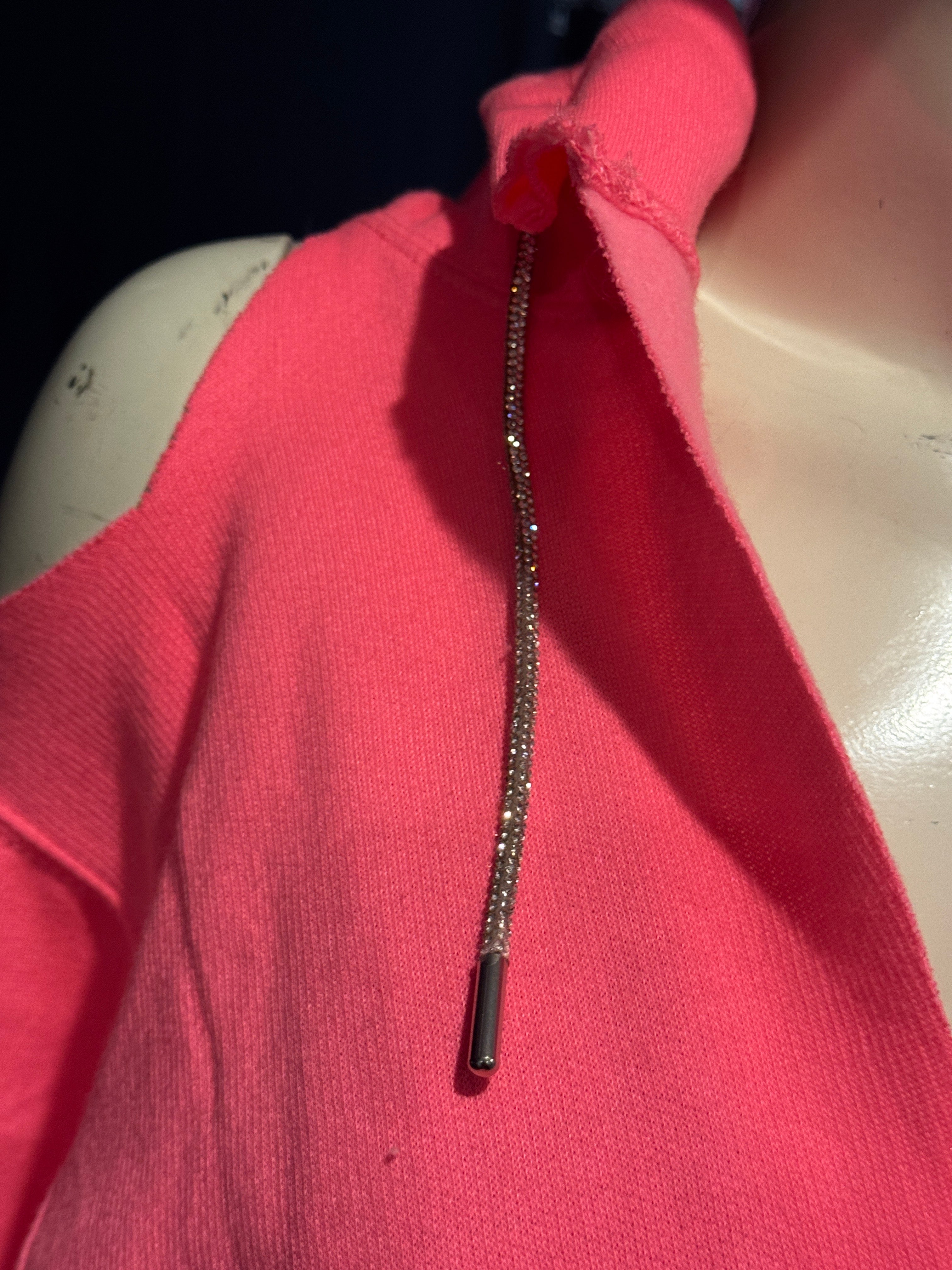 Get'em ProSeries Pink Crush  with Rhinestones Cropped Top Hoodie